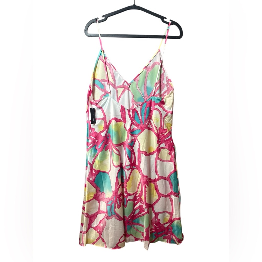 Natori Taisho Floral Slip Dress Large NWT‎ Satin Midi - Picture 3 of 9